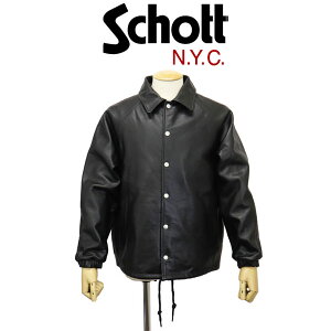 ���K�戵�X Schott (�V���b�g) 5950054 LEATHER COACH JACKET ���U�[�R�[�`�W���P�b�g 010BLACK