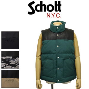 sale �Z�[�� ���K�戵�X Schott (�V���b�g) 2257006 CLASSIC LEATHER COMBI DOWN VEST �N���V�b�N ���U�[�R���r �_�E���x�X�g �S4�F