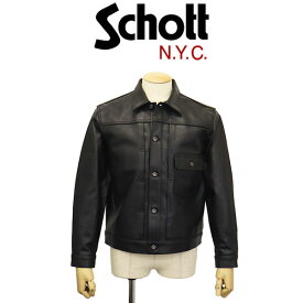 正規取扱店 Schott (ショット) 3150012 SHEEP LEATHER 1st TRACKER JACKET　シープレザー トラッカージャケット 10(09)BLACK