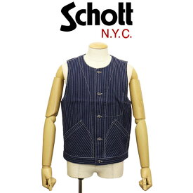 正規取扱店 Schott (ショット) 3957001 OLD HICKORY DENIM VEST オールドヒッコリー デニムベスト 367INDIGO