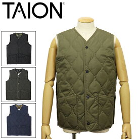 正規取扱店 TAION (タイオン) 001B2ML-1 MILITALY V NECK SNAP BUTTON DOWN VEST ボタンダウンベスト TA009 全4色