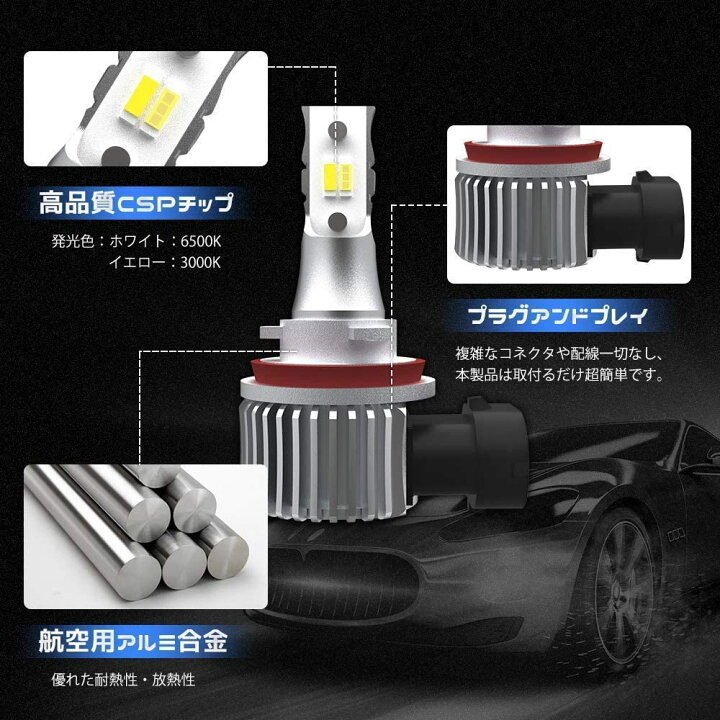 楽天市場】BORDAN 2色切り替え H8/H11/H16(国産車)兼用 led フォグランプ DC12V-24V車用 24W 超高輝度 CSP社製 チップ採用 ledフォグライト イエロー 3000k ホワイト 6500k デフォルトホワイト 車用 ledバルブ 2個セット 1年保証 : BORDANカー用品専門店 楽天市場】BORDAN 2色切り替え H8/H11/H16(国産車)兼用 led フォグランプ DC12V-24V車用 24W 超高輝度 CSP社製 チップ採用 ledフォグライト イエロー 3000k ホワイト 6500k デフォルトホワイト 車用 ledバルブ 2個セット 1年保証 : BORDANカー用品専門店