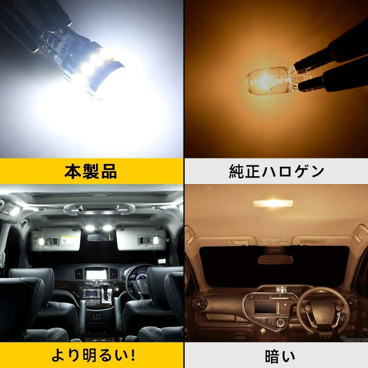 2個 LED クリア 6000K 白 T10 超高輝度 ホワイト 通販