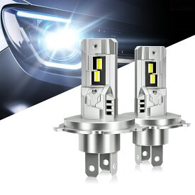 SS期間大特価・2999円でお得！【都会も郊外もこれ1つ】H4 H19 LED ヘッドライト Hi/Lo DC9/12V バイク用 H19 LEDバルブ HI/LO切替 車検対応 爆光 6500K 40W キャンセラー内蔵 ファンレス ハロゲンサイズ 2個入 1年保証