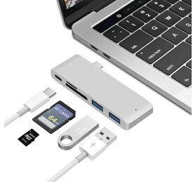 MacBook Pro , Air M1 M2対応 マルチハブ 高品質アルミ仕様 USB Type-C USB3.0 2ポート microSD SD カードリーダー 5in1