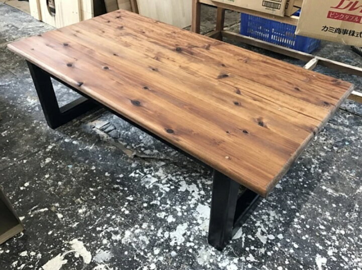 楽天市場】天然木 天板一枚板 ローテーブル リビングテーブル 完成品 