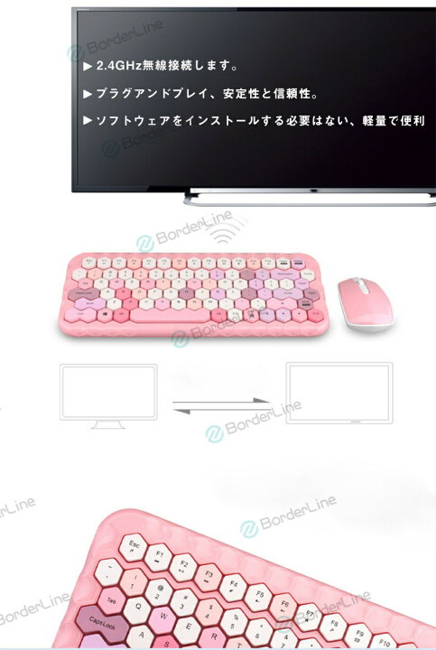 14円 超目玉 12月 キーボード ワイヤレス マウス セット ハニカム形状 おしゃれ かわいいキーボード 無線 静音 オシャレ パソコン ノート Pc用キーボード 人気 コードレス デスクトップ オンライン授業 電池型 在宅 ワーク 超軽量 小型 送料無料