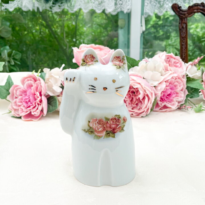 楽天市場】ゴールドローズ ネコ貯金箱 キャット オブジェ 置物 