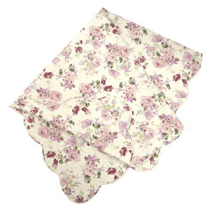 ローラマルチカバーMサイズ 正方形約130cm×130cm キルト 薔薇 ローズ かわいい ソファカバー こたつカバー マット ベッドカバー