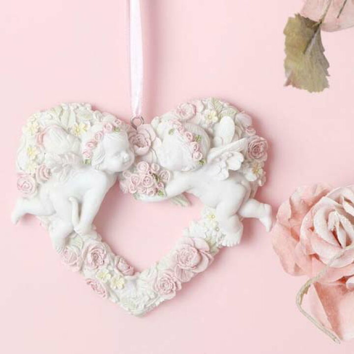 楽天市場】エンジェルローズハートリース壁飾り 薔薇 天使 薔薇と 