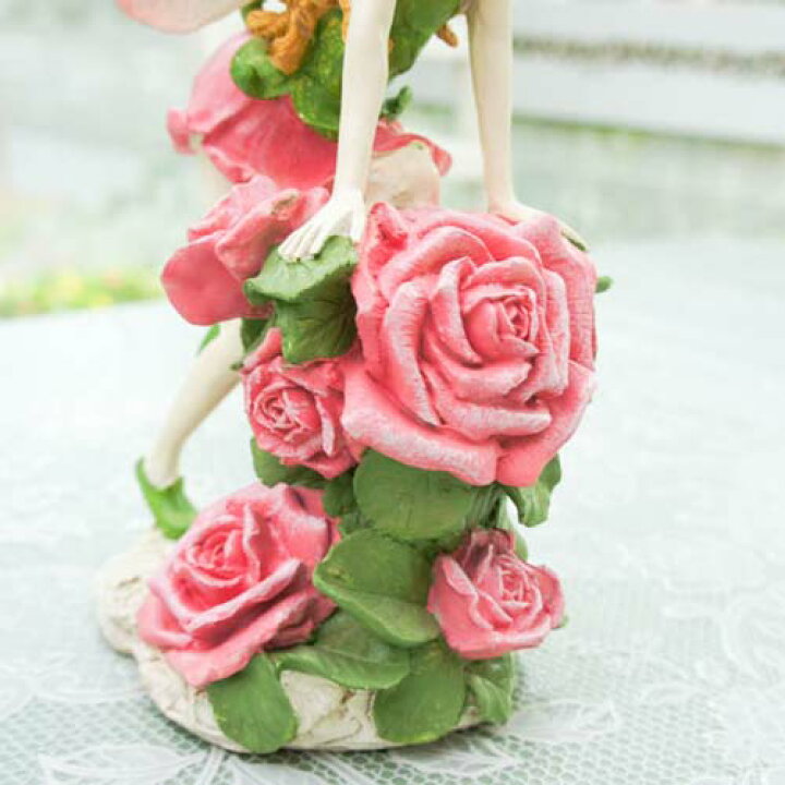 楽天市場 ローズフェアリー 置物 妖精 薔薇 ピンクローズ オブジェ おしゃれ ｗｉｔｈｈｅａｒｔ