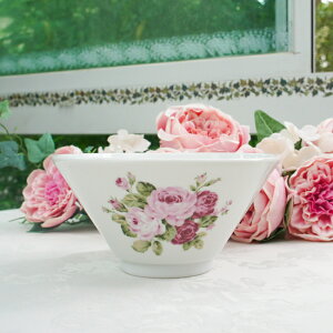 深丼 アニバーサリーローズ 日本製 薔薇 食器 どんぶり 花柄 洋風 幅18cm