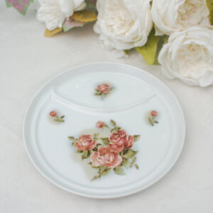 ワンディッシュプレート ゴールドローズ 日本製 薔薇 食器 花柄 洋風 幅22cm ランチプレート