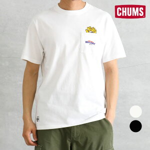 CHUMS �`�����X Anti-Bug Fast Food Pocket T-Shirt �A���`�o�O�t�@�X�g�t�[�h�|�P�b�gT�V���c �����Y �t�� Cotton White Black M L XL XXL