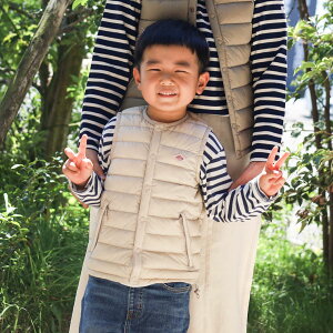 DANTON �_���g�� �L�b�Y �i�C�����^�t�^ �C���i�[�_�E�� �N���[�l�b�N �x�X�g KIDS NYLON TAFFETA INNER DOWN CREWNECK VEST DT-A0048 �q���� �{�[���t���[ BORN FREE