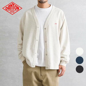 DANTON �_���g���@�R�b�g���e���[ �u�C�l�b�N�J�[�f�B�K�� COTTON TERRY V-NECK CARDIGAN ���f�B�[�X�@�t�ďH �j�b�g �J�[�f�B�K���@�H�D�@3�F�@38 40 42