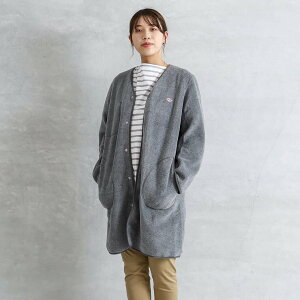 DANTON _g VlbNOt[XJ[fBK V NECK FLEECE LONG CARDIGAN fB[X AE^[ H~