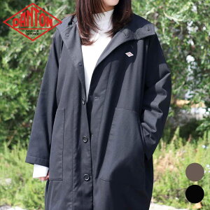 DANTON _g E[ CN NX t[h R[g WOOL LIKE CLOTH HOODED COAT fB[X H~ |GXe [ |E^ GREIGE BLACK 36TCY OR[g AE^[ 2025NH~ 