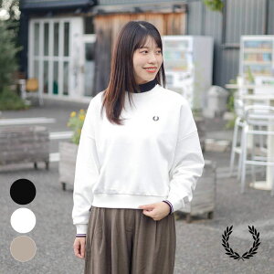 FRED PERRY」 スウェットカットソー M グレイッシュベージュ 