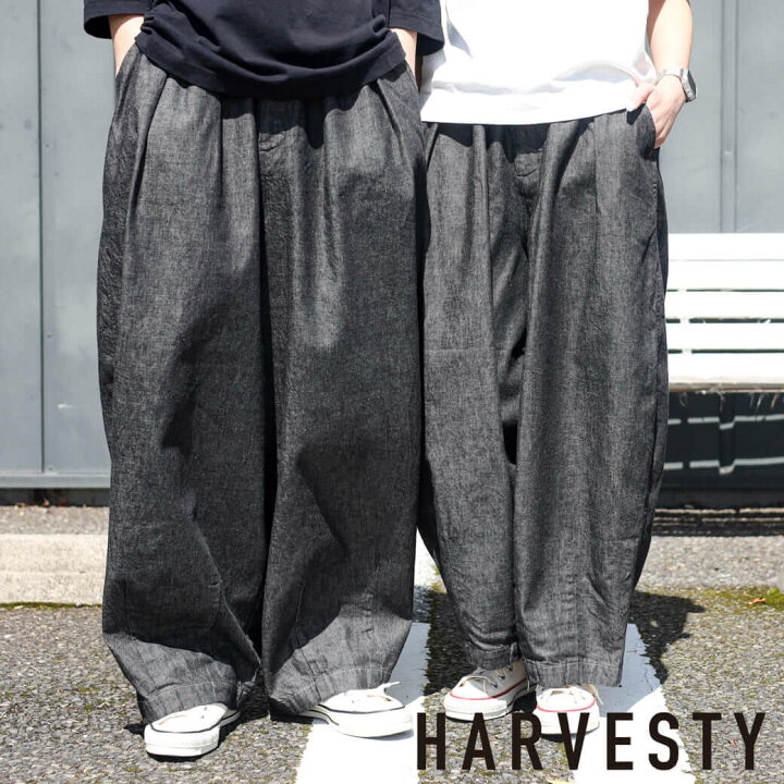 楽天市場】HARVESTY ハーベスティ BLACK DENIM CIRCUS PANTS ブラック 
