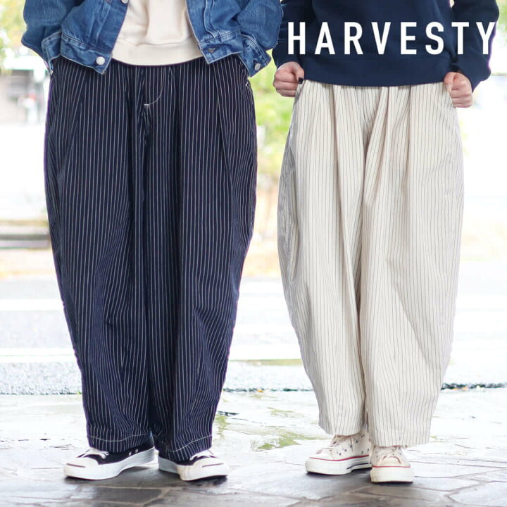 楽天市場】ハーベスティ HARVESTY ペンシル ストライプ サーカスパンツ  