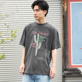 【20％OFF】クロ KURO 17 ROUND SHAPE DYED TEE NEW MEXICO Tシャツ 半袖 トップス レトロ メンズ グラフィック プリント 綿 カジュアル ストリート 963554 送料無料 ボーンフリー BORN FREE