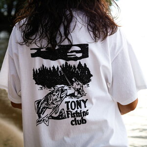 �y1/24 20�F00�`1/29 9�F59�܂�P10�{�z�g�j�[×�{�[���t���[�ʒ� Tony Taizsun×BORN FREE �t�B�b�V���O�N���uT�V���c Fishing Club Tee 21SM-001BF �����Y �g�b�v�X �@����T�V���c �{�[���t���[ BORN FREE