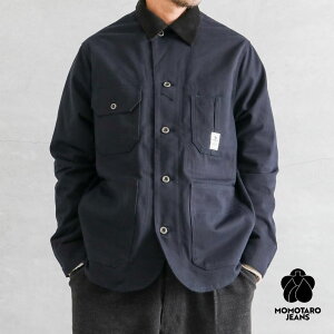 MOMOTARO JEANS �����Y �W�[���Y �_�b�N�J�o�[�I�[�� �����Y �R�b�g�� �l�C�r�[ �u���E�� M L XL �A�E�^�[ �f�j�� �W���P�b�g �����b�N�X 2025�N �H�~ �������� �L���C�� �J�W���A�� �V���v�� �x�[�V
