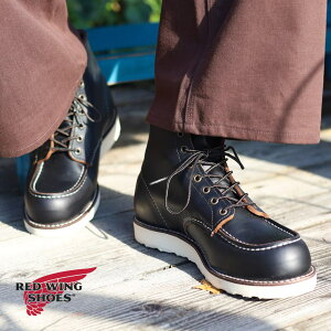 RED WING ���b�h�E�C���O 6�C���` �N���V�b�N���b�N �����Y �u���b�N 26cm�`27.5cm �������� �u�[�c ���U�[ �J�W���A�� �A���J�W �V���v�� �v�C �{�v ���[�N�u�[�c 08849