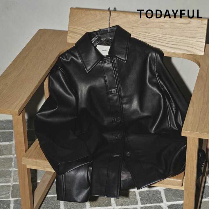楽天市場】トゥデイフル TODAYFUL エコレザーステンカラージャケット 
