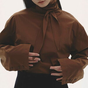 TODAYFUL �g�D�f�C�t�� ���E���h�w���@�^�C�u���E�X Roundhem Tie Blouse�@2025�N�@���f�B�[�X�@�H�~ �V���c �u���E�X�@�g�b�v�X�@2�F�@FREE�@�L���C�ځ@�L���J�W�@��������