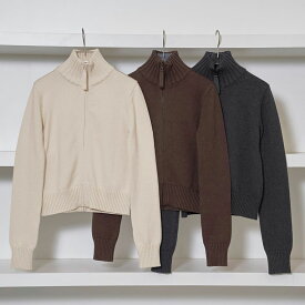 TODAYFUL トゥデイフル コンパクト ジップ ニット Compact Zip Knit レディース 秋冬 綿 カシミア アイボリー チャコールグレー チョコ FREEサイズ トップス 綺麗 吉田怜香 12520508 送料無料
