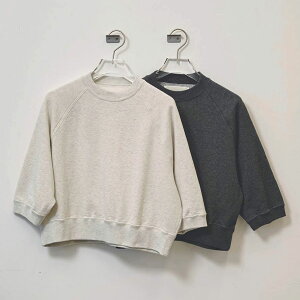 TODAYFUL �g�D�f�C�t�� �n�[�t�X���[�u�X�E�F�b�g�v���I�[�o�[ Halfsleeve Sweat Pullover ���f�B�[�X �H�~ �`���R�[���O���[ �I�[�g�~�[�� �� FREE