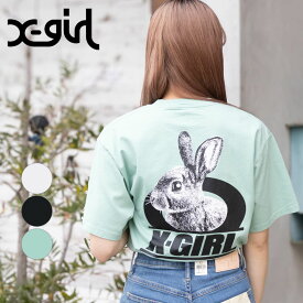 【24日19時～P10倍】X-girl エックスガール ツートーン ラビット ショートスリーブTシャツ TWO TONE RABBIT S/S TEE X-girl 105241011022