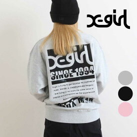 X-girl エックスガール BICOLOR BOX LOGO SWEAT TOP スウェット レディース トップス ロゴ プリント 長袖 裏毛 105241012003 ストリート ボーンフリー BORN FREE