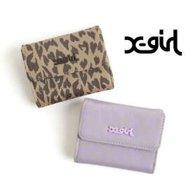 X-girl エックスガール フェイクレザー ミニ ウォレット HEART LEOPARD MINI WALLET ギフト レオパード 三つ折り コンパクト 105242054019 BORNFREE ボーンフリー