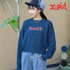 X-girl エックスガール BUTTERFLY COMPACT KNIT TOP バタフライ コンパクト ニット トップ レディース 秋冬 送料無料 105243015001