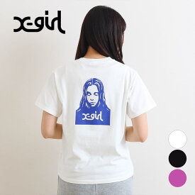 【12/11 9:59までP10倍】X-girl エックスガール フェイス ショートスリーブ Tシャツ レディース 春夏 本体：綿100% 刺繍部分：ポリエステル100% WHITE BLACK PINK M