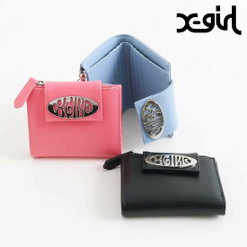 【11/4 19:00〜11/11 9:59までP10倍】X-girl エックスガール メタル オーバル ロゴ バックル ウォレット METAL OVAL LOGO BUCKLE WALLET レディース 通年 BLACK LtBLUE PINK ONE 合皮 ONE SIZE
