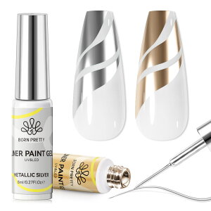 BORN PRETTY �W�F���l�C�� �J���[ ����p �W�F���l�C�� ���C�i�[ �J���[�W�F�� 8ml 2�{ �l�C���A�[�g�p�W�F���y�C���g �W�F�����C�i�[�l�C���A�[�g���R�Ȓܕt���� UV/LED�Ή� ���S�ҁ��v���K�p �|