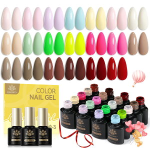 BORN PRETTY �W�F���l�C�� 23�_�Z�b�g �}�J�����J���[ �p�X�e�� �l�I���|���b�V�� �L�b�g �x�[�X&�}�b�g/�c���g�b�v�R�[�g�t DIY ����p