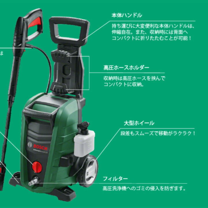 ボッシュ (Bosch) 高圧洗浄機 UA125 美品です。おまけ付き