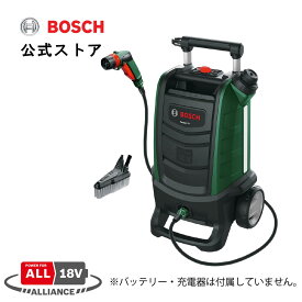 【公式ストア】ボッシュ (Bosch) 18V コードレス洗浄機(本体のみ、バッテリー・充電器別売り、スプレーガン、スマートブラシ、カプラー内蔵型タンクキャップ、噴射用4mホース付き・1年保証) FONTUS218H