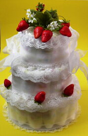 【ラッピング無料】【出産祝い・ギフト】 おむつケーキいちごケーキ イチゴのおむつケーキ 02P03Dec16