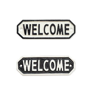 サインプレート WELCOME 63581 63582 □□ BL3 POSH LIVING ウェルカム 歓迎 看板 ドアサイン アイアン DIY おしゃれ 無骨 壁付 店舗サイン インテリア プレゼント