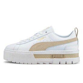 プーマ メイズ レザー ウィメンズ PUMA MAYZE LTH WNS PUMA WHITE-PEYOTE レディース スニーカー 厚底 プラットフォーム 381983-02