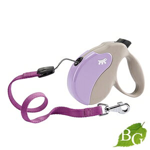 イタリアferplast社製 アミーゴ コード MINI AMIGO CORD 犬 りーど 伸縮 リード 適応体重12kgまで 3m さんぽグッズ グレーベージュ&バイオレット