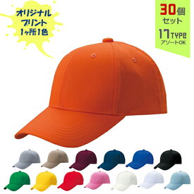 【30個セット】オリジナルプリント デフレ CAP 1色シルク印刷 | DF 全17種 フリーサイズ(調整式) ベーシックキャップ 帽子 名入れ まとめ買い