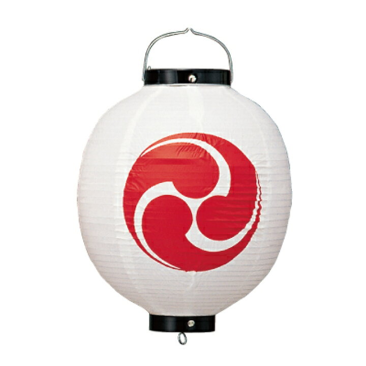 楽天市場】【3個〜10個】Tb341 巴 10号丸型 ビニール提灯 | 27×40cm 