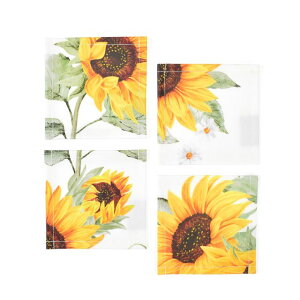 【ゆうパケット配送】 コースター 4枚セット ラミネートタイプ ソレイユ サンフラワー おしゃれ 布 キッチン雑貨 プレゼント デザイン 防水 ビニール シンプル 雑貨 キッチングッズ インテ